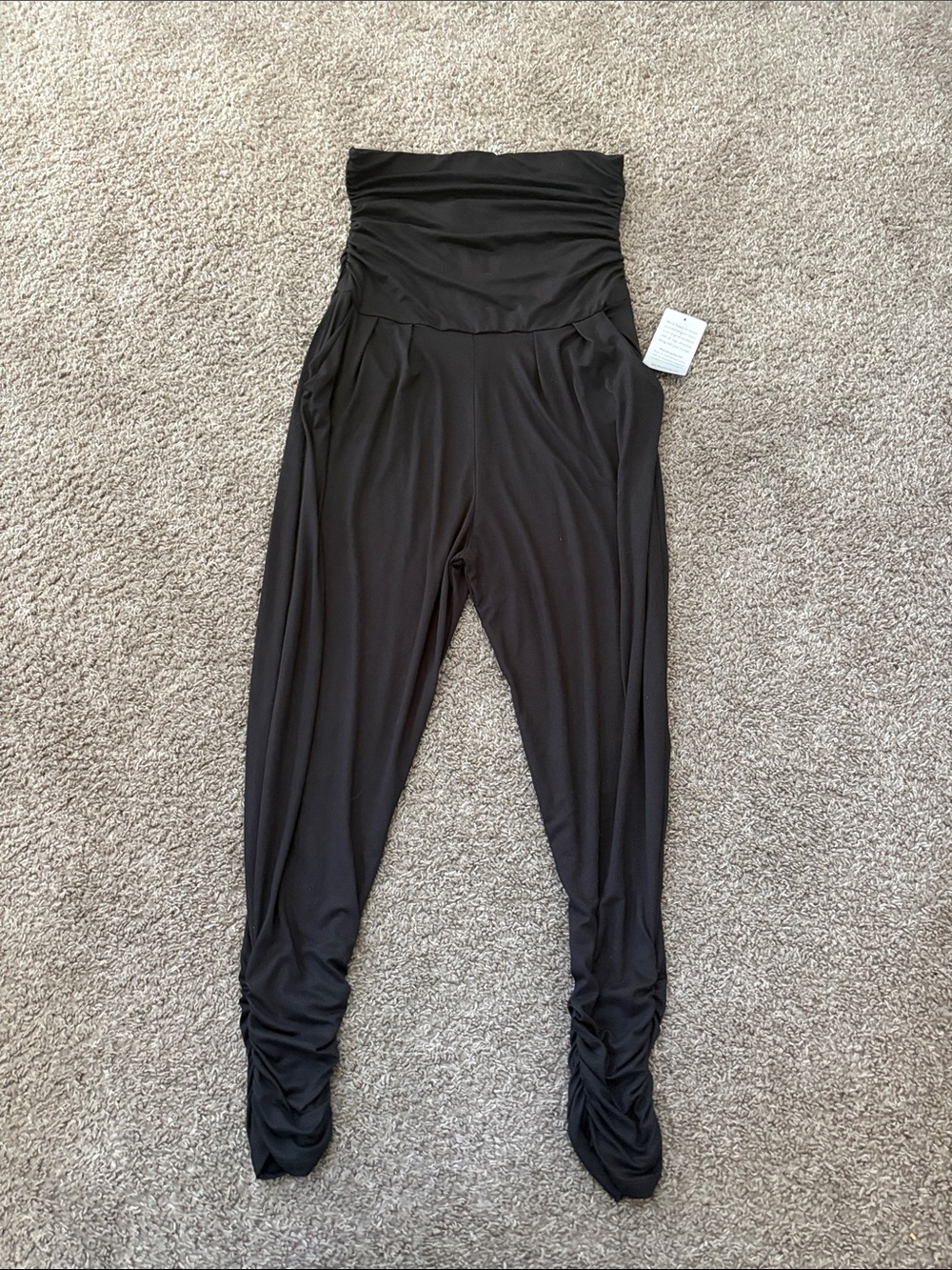Velvet Torch Black Strapless Ruched-Hem Jumpsuit